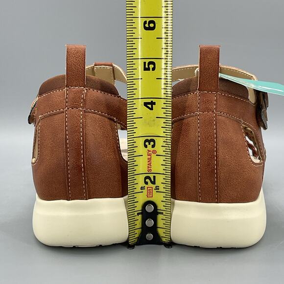 NEW JBU Women’s Prague T-Strap Sandals Brown/bronze Size 10M - Picture 4 of 10